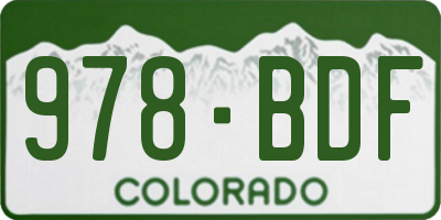 CO license plate 978BDF