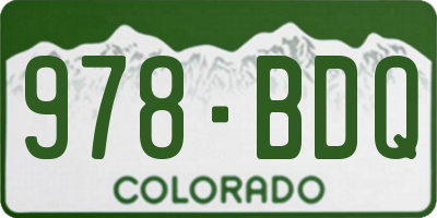 CO license plate 978BDQ