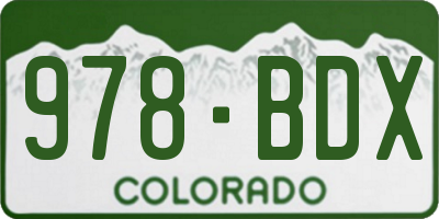 CO license plate 978BDX