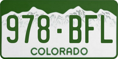 CO license plate 978BFL
