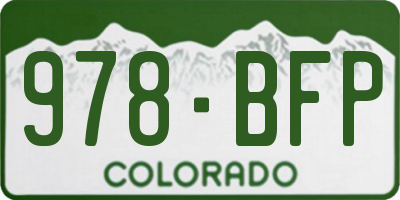 CO license plate 978BFP