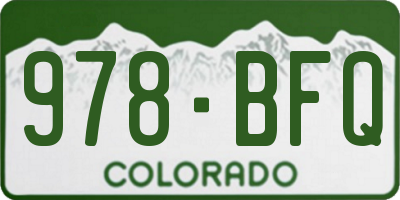 CO license plate 978BFQ