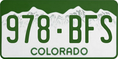 CO license plate 978BFS