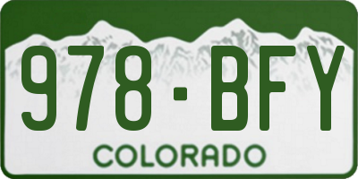 CO license plate 978BFY