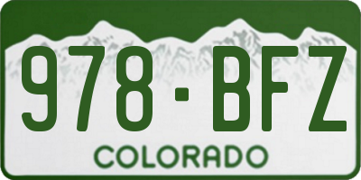 CO license plate 978BFZ