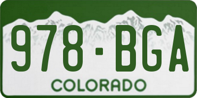 CO license plate 978BGA