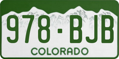 CO license plate 978BJB