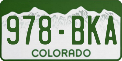 CO license plate 978BKA