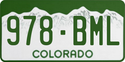 CO license plate 978BML