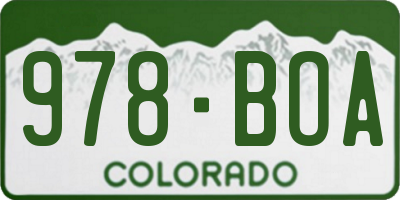 CO license plate 978BOA