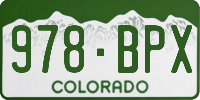 CO license plate 978BPX