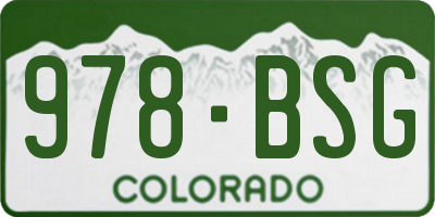 CO license plate 978BSG