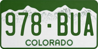 CO license plate 978BUA