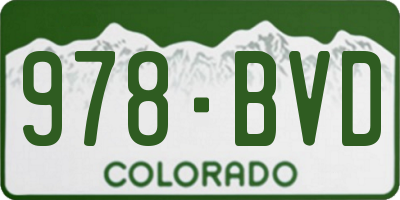CO license plate 978BVD