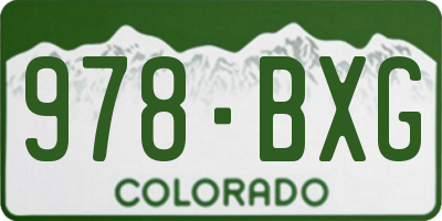 CO license plate 978BXG