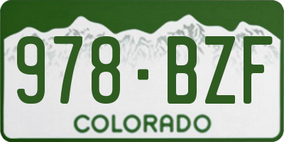 CO license plate 978BZF
