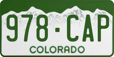 CO license plate 978CAP