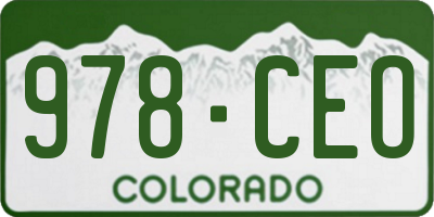 CO license plate 978CEO