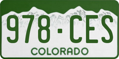 CO license plate 978CES