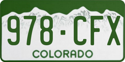 CO license plate 978CFX