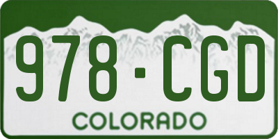 CO license plate 978CGD