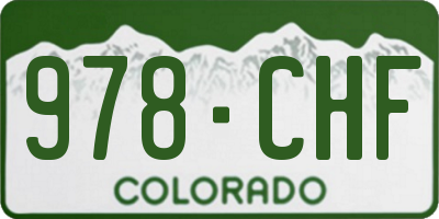 CO license plate 978CHF