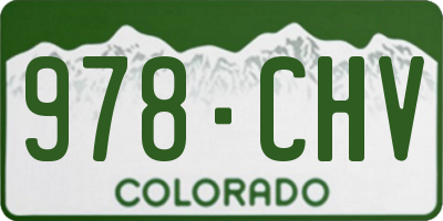 CO license plate 978CHV