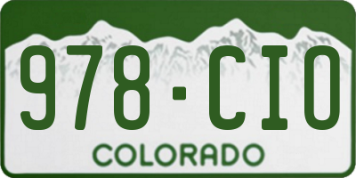 CO license plate 978CIO
