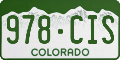 CO license plate 978CIS