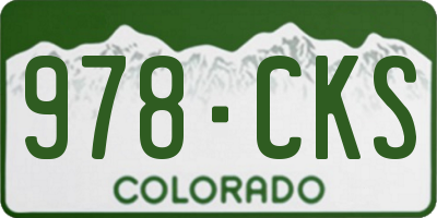 CO license plate 978CKS