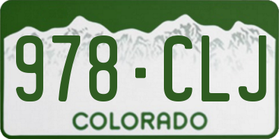 CO license plate 978CLJ