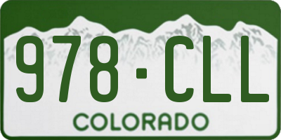 CO license plate 978CLL