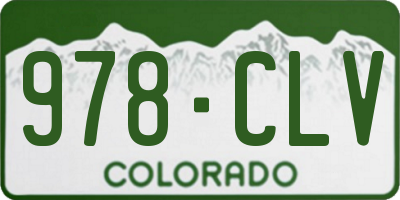 CO license plate 978CLV