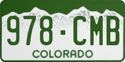 CO license plate 978CMB