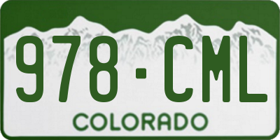 CO license plate 978CML