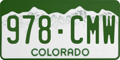 CO license plate 978CMW