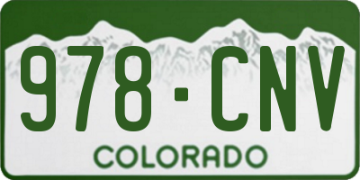 CO license plate 978CNV