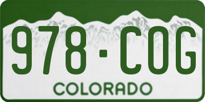 CO license plate 978COG