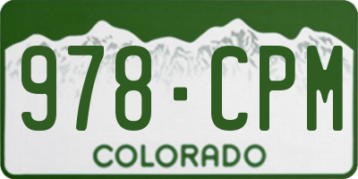 CO license plate 978CPM