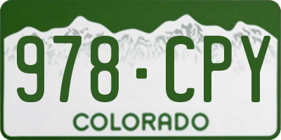 CO license plate 978CPY