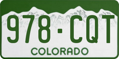 CO license plate 978CQT