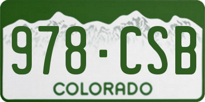 CO license plate 978CSB