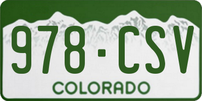 CO license plate 978CSV