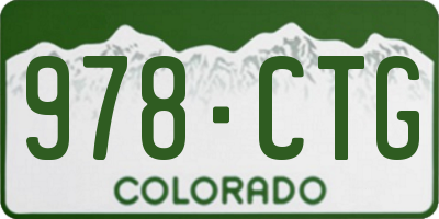 CO license plate 978CTG