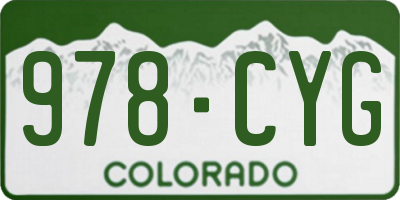 CO license plate 978CYG