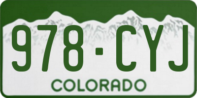 CO license plate 978CYJ