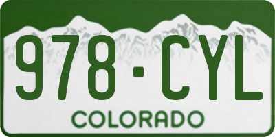 CO license plate 978CYL
