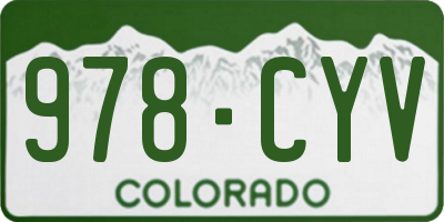 CO license plate 978CYV