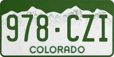 CO license plate 978CZI
