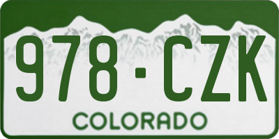 CO license plate 978CZK